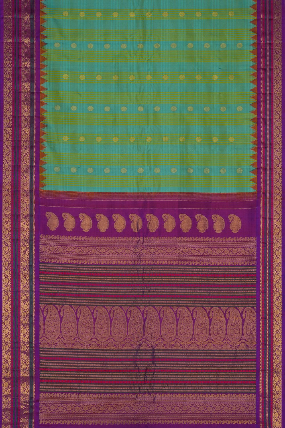 Image of Gadwal Silk Sea Green Saree