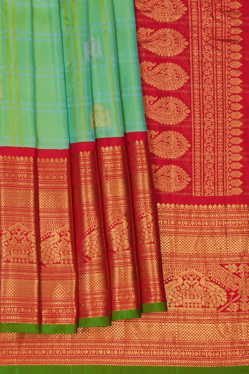 Image of Gadwal Silk Green Saree