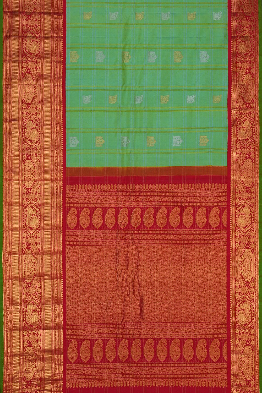 Image of Gadwal Silk Green Saree