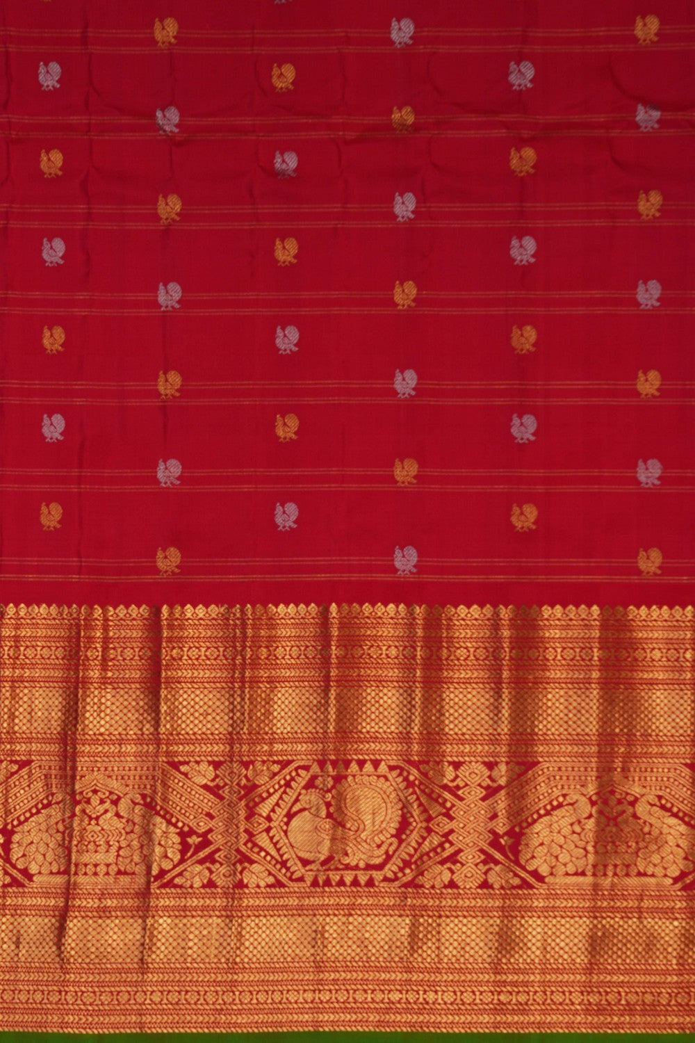 Image of Gadwal Silk Green Saree