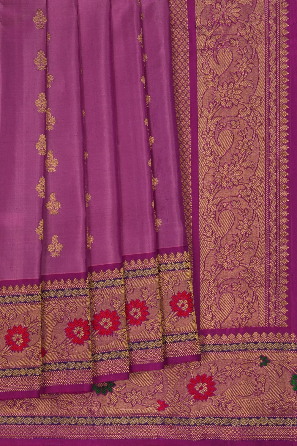 Image of Gadwal Silk Pink Saree