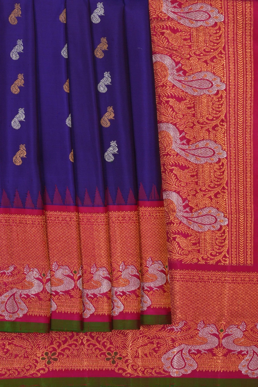Image of Gadwal Silk Purple Saree