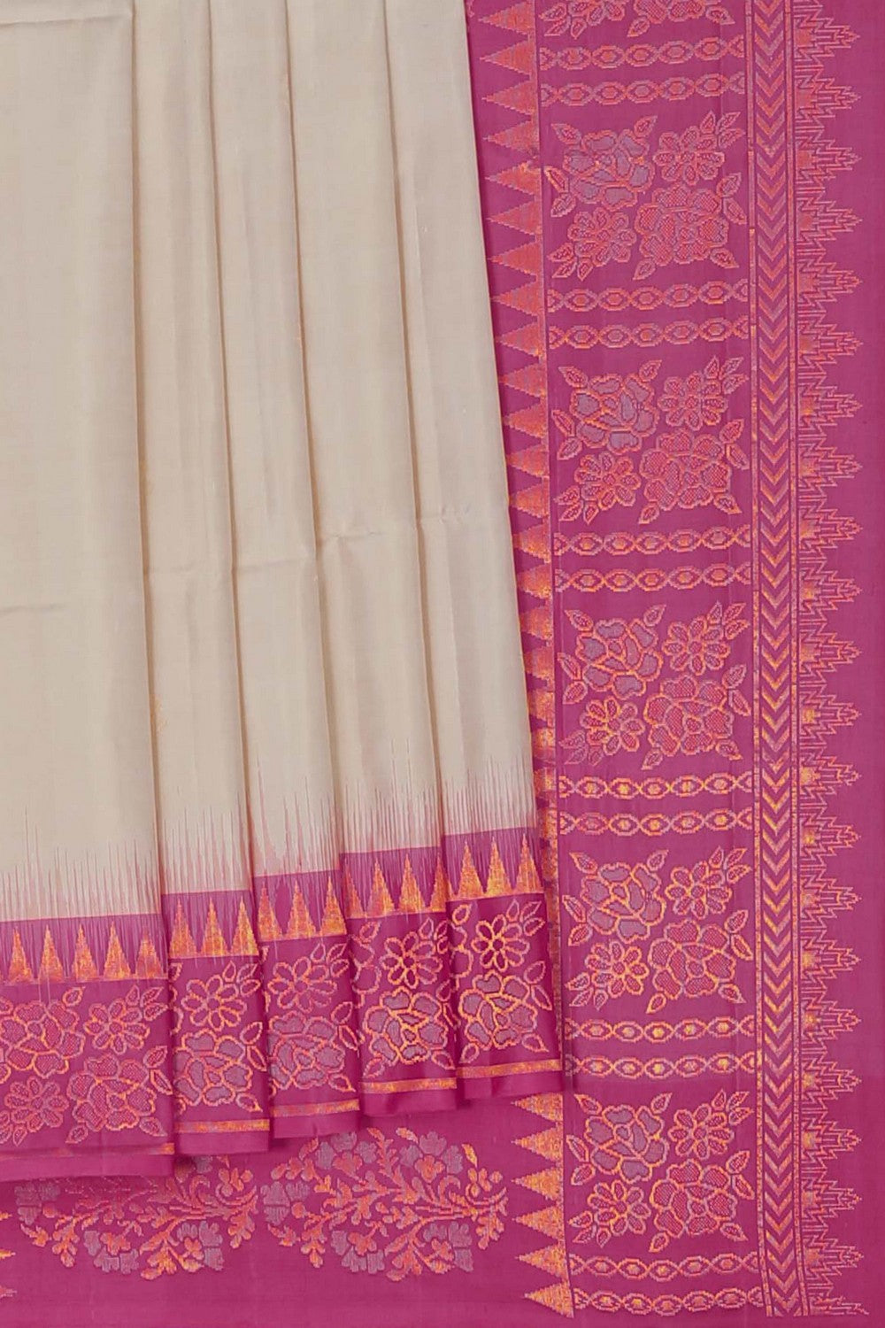Image of South Silk Off-White Saree