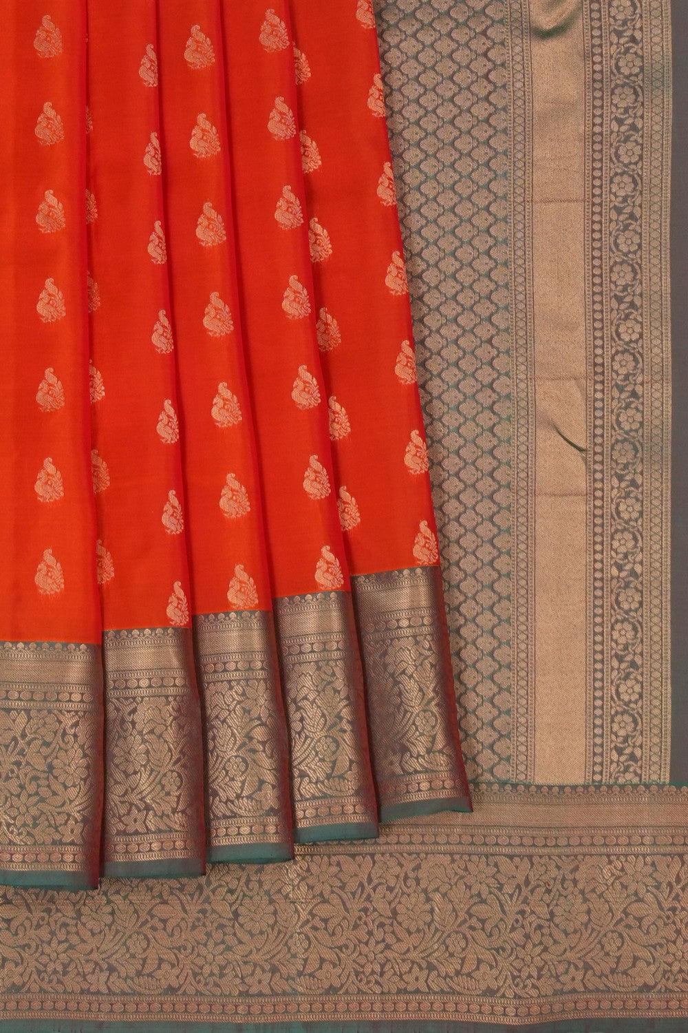 Image of Kanchi Silk Orange Saree