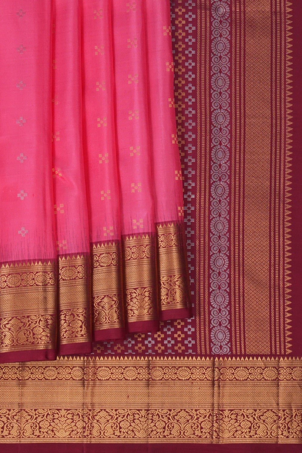 Image of Kanchi Silk Pink Saree