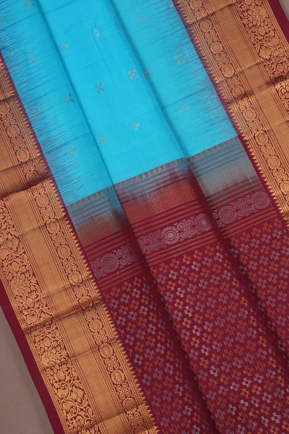 Image of Kanchi Silk Blue Saree