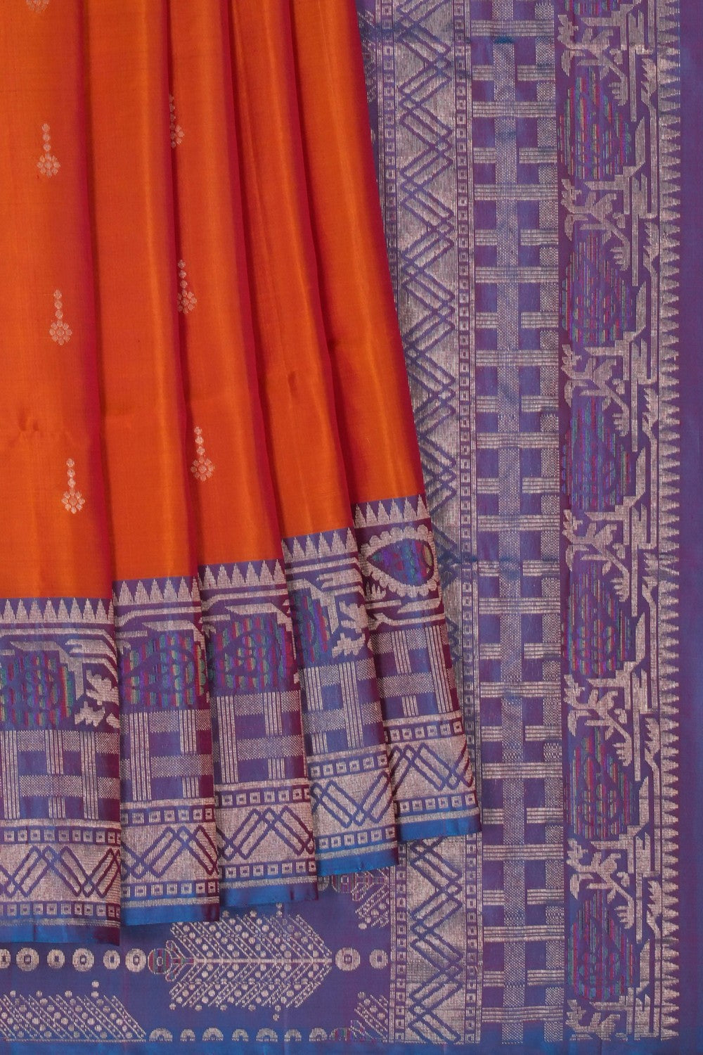Image of Kanchi Silk Orange Saree