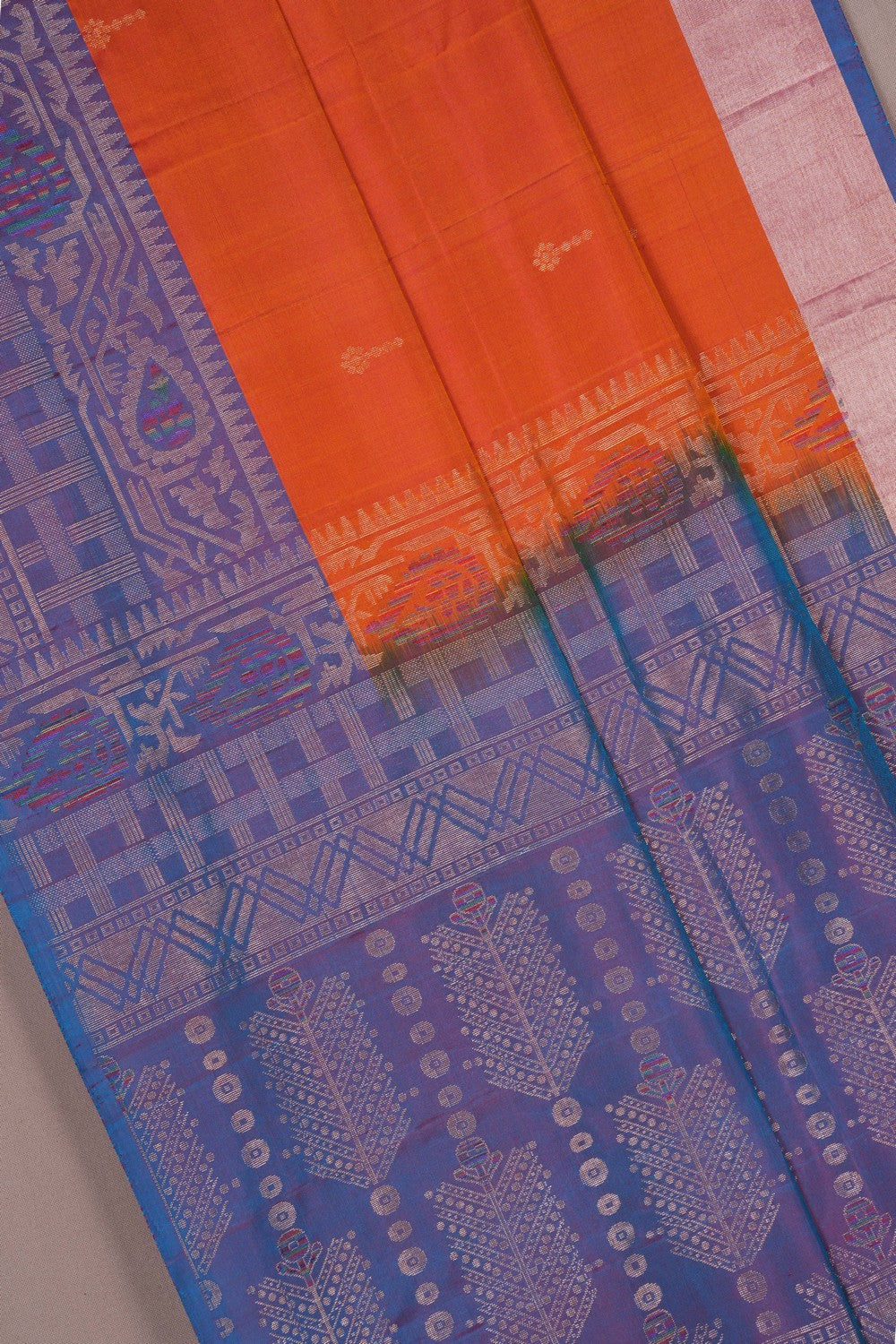 Image of Kanchi Silk Orange Saree