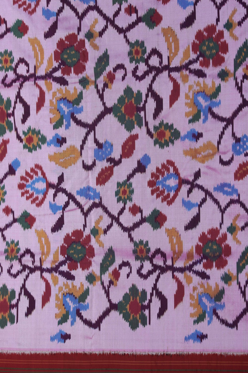 Image of Pochampally Ikat Silk Pink Saree