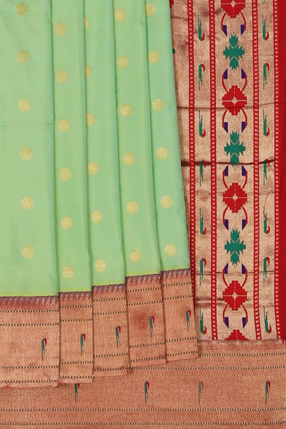 Image of Paithani Silk Mint-Green Saree