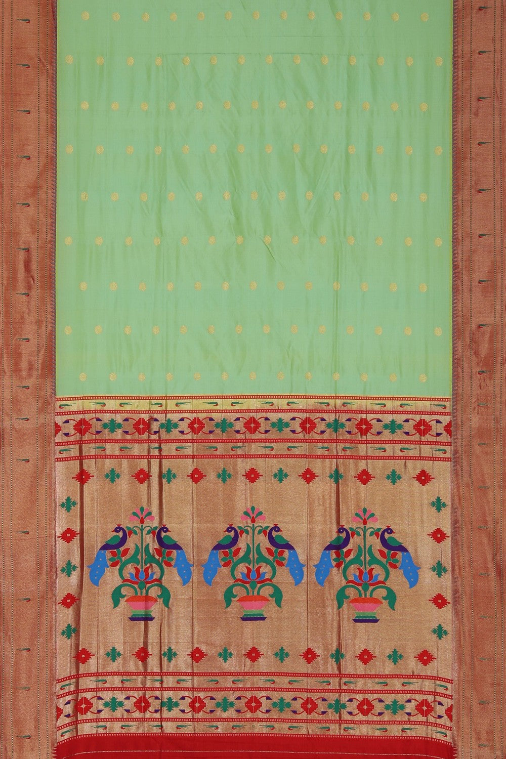 Image of Paithani Silk Mint-Green Saree