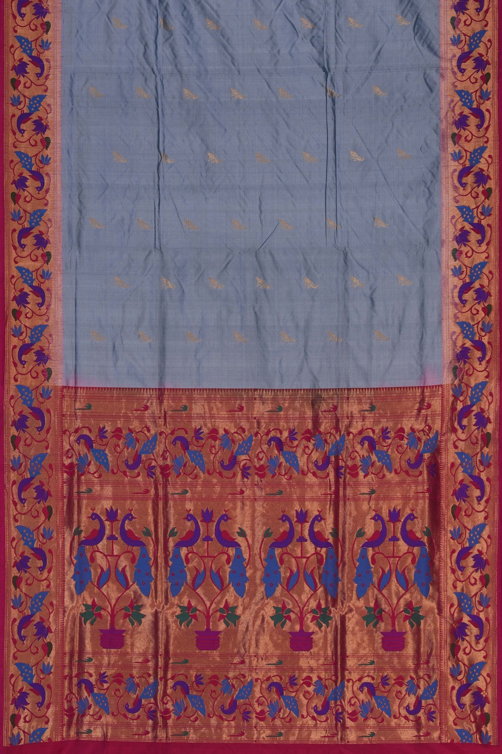 Image of Paithani Silk Grey Saree