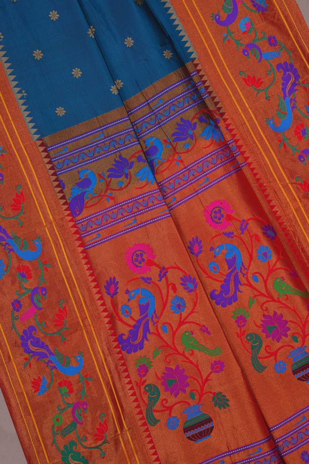 Image of Paithani Silk Blue Saree