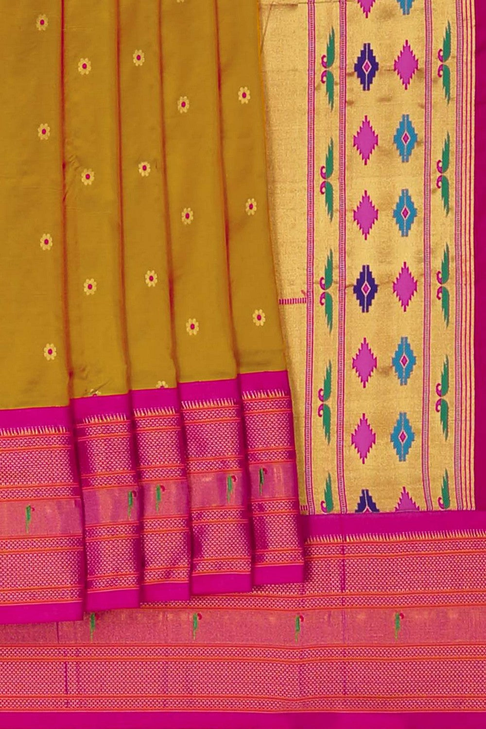 Image of Paithani Silk Mustard Saree