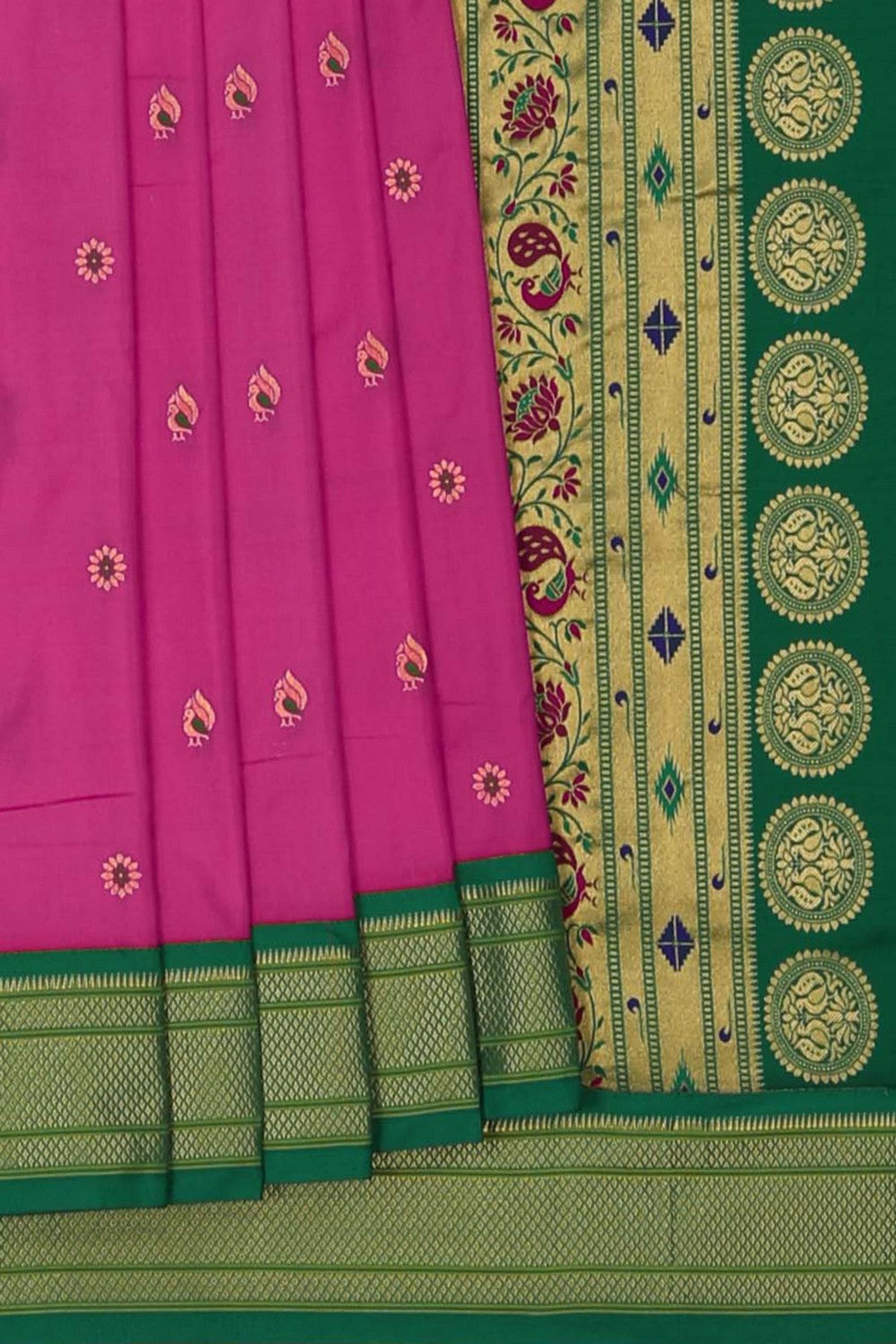 Image of Paithani Silk Pink Saree