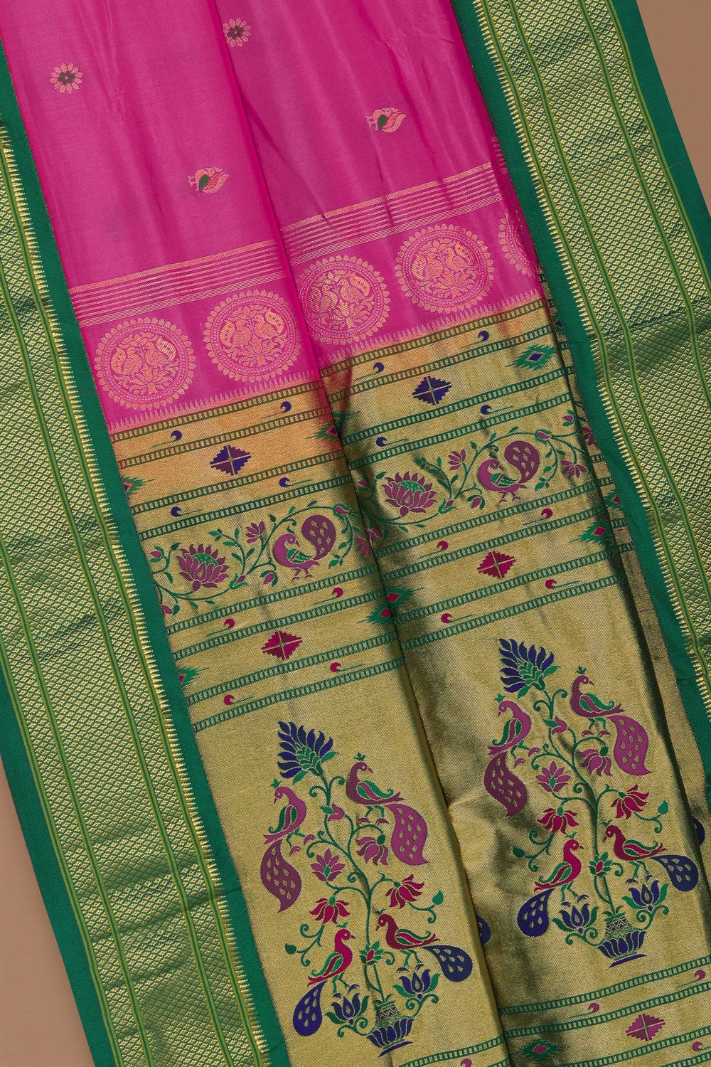 Image of Paithani Silk Pink Saree