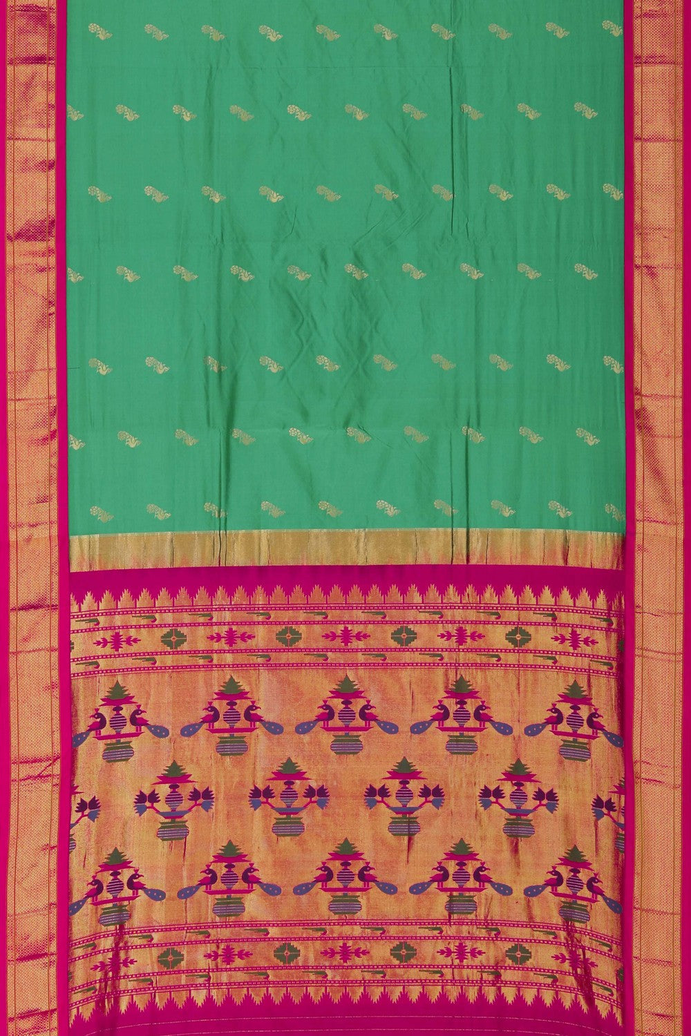 Image of Paithani Silk Green Saree
