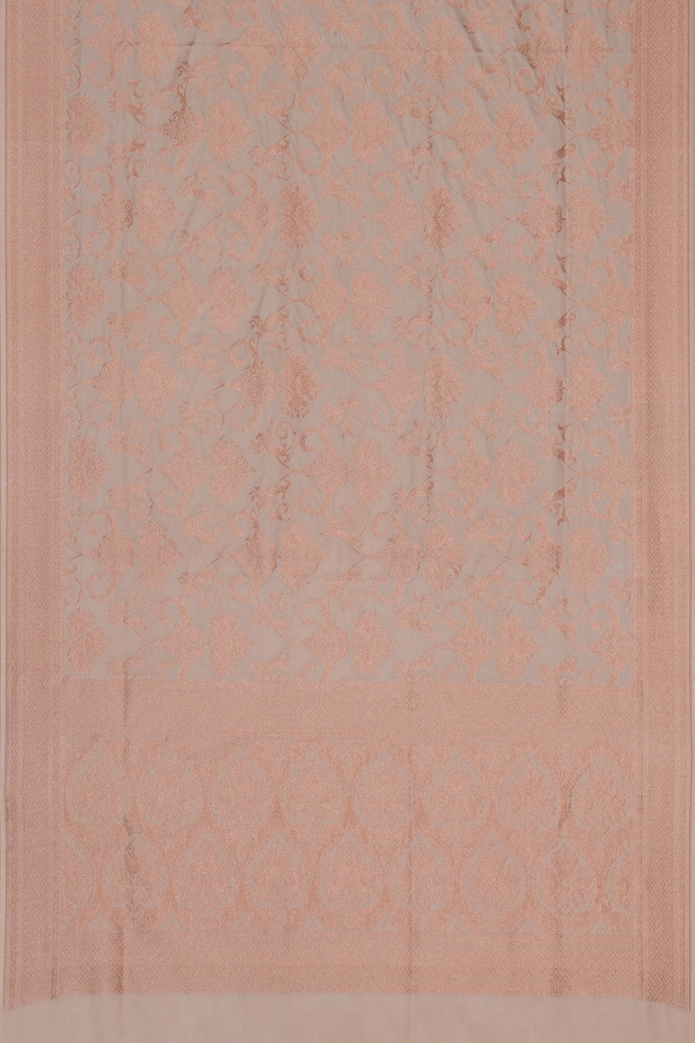 Image of Banarasi Brocade Silk Off-White Saree