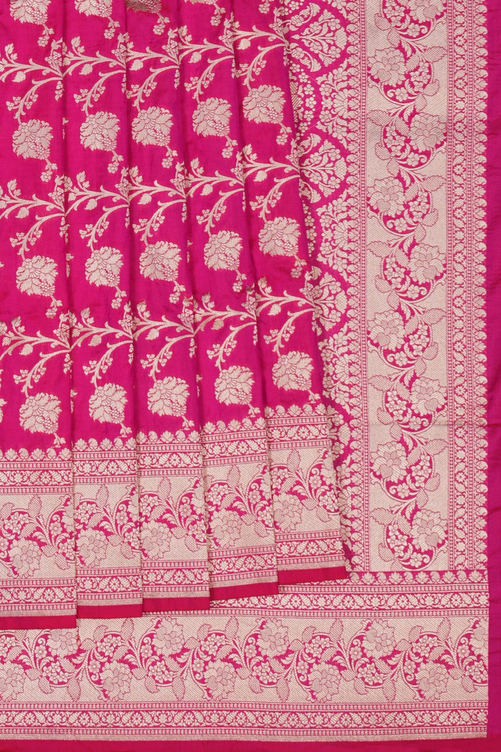 Image of Banarasi Brocade Silk Pink Saree