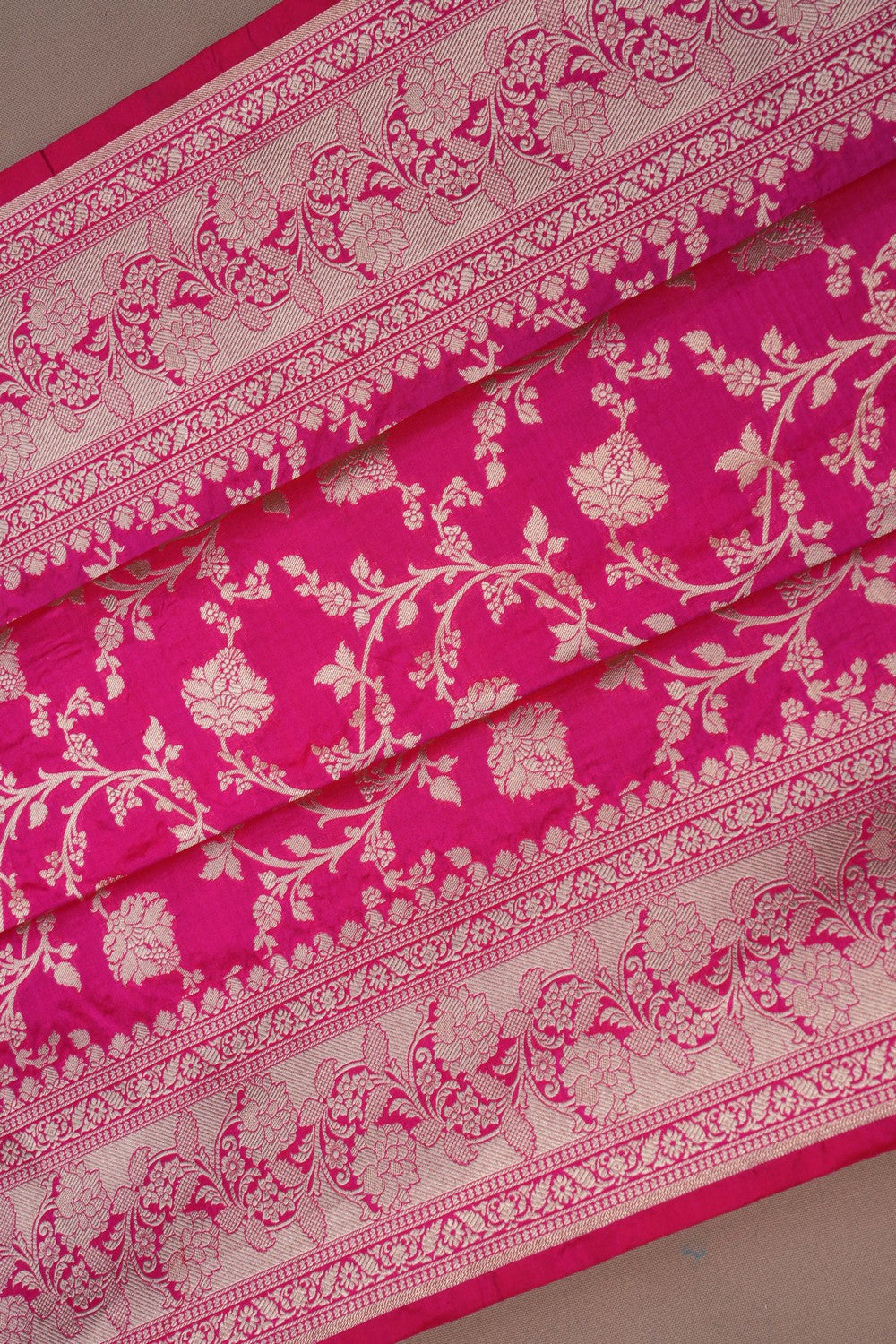 Image of Banarasi Brocade Silk Pink Saree
