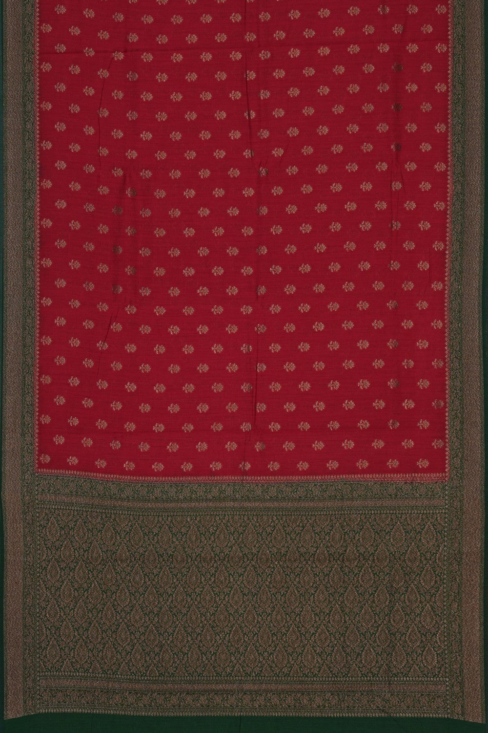 Image of Banarasi Tussar Silk Red Saree