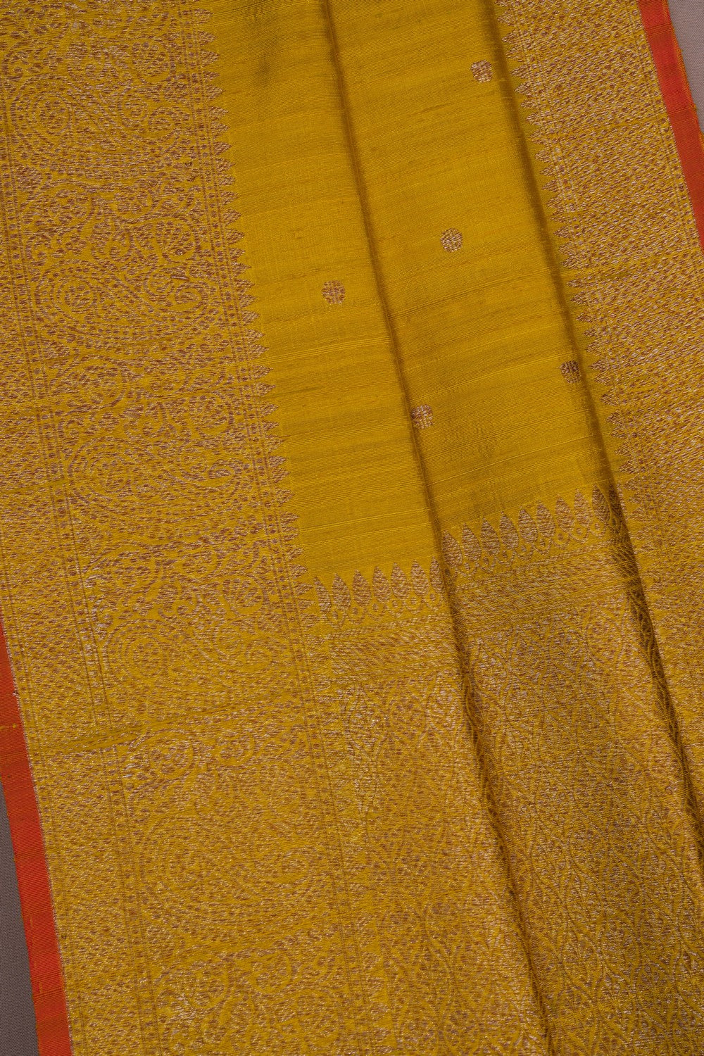 Image of Banarasi Dupion Silk Yellow Saree