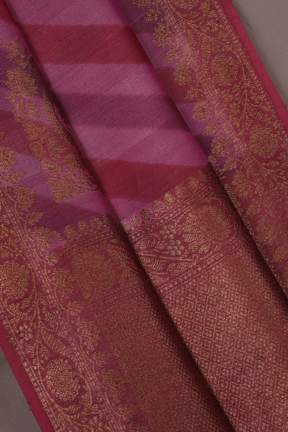 Image of Banarasi Tussar Silk Onion-Pink Saree