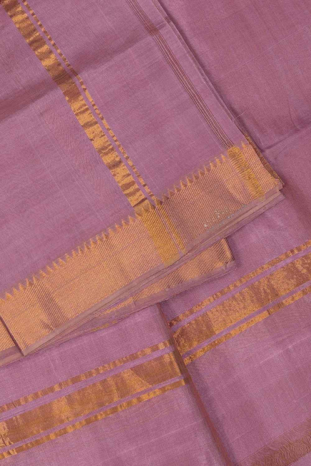 Image of Mangalgiri Silk Sober-Pink Dhoti With Kanduva (8 X 4)