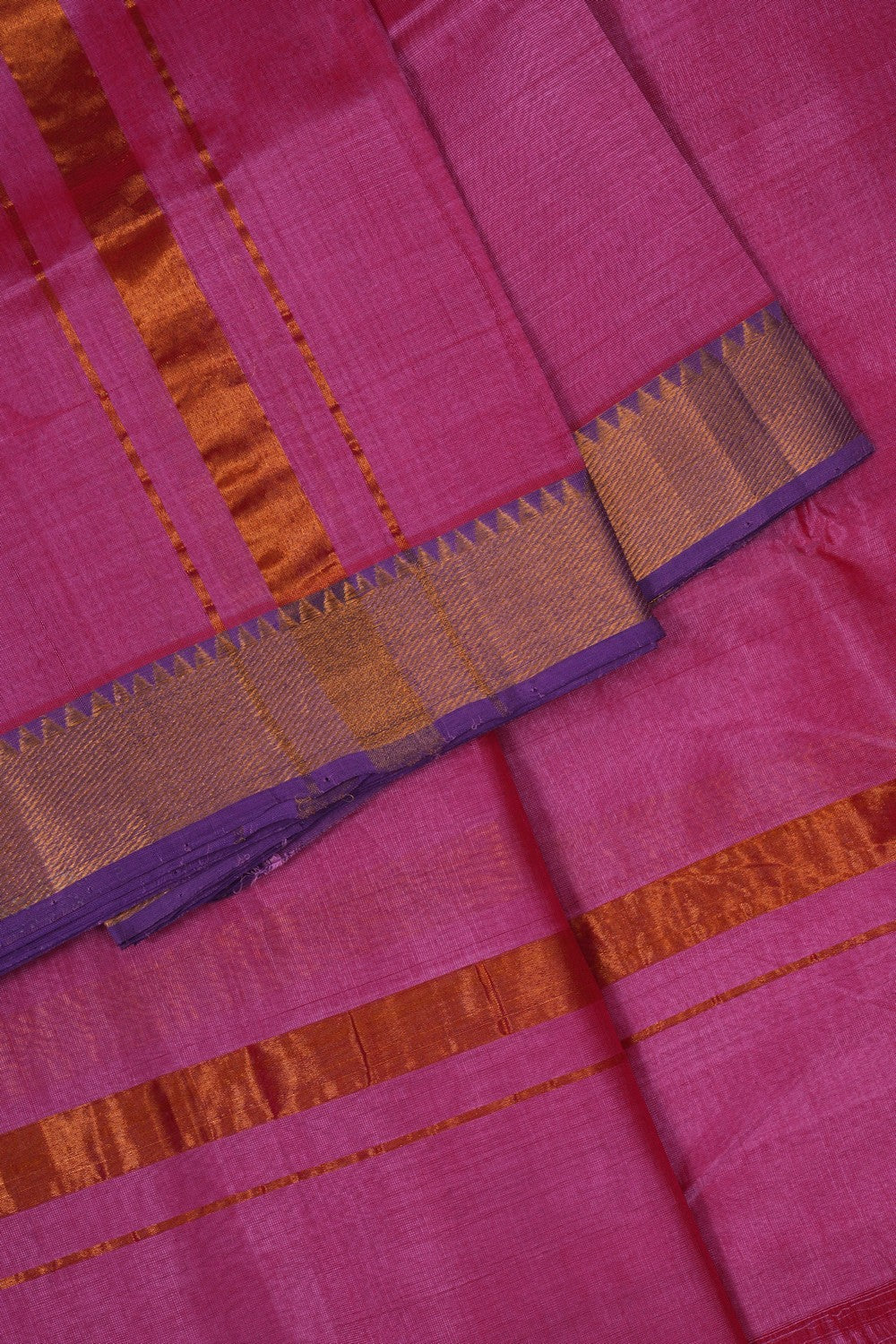 Image of Mangalgiri Silk Pink Dhoti With Kanduva (8 X 4)