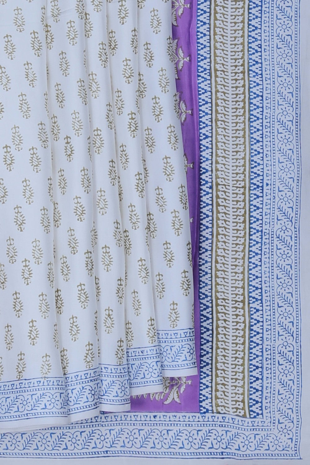 Image of Bagru Printed Mulmul Saree