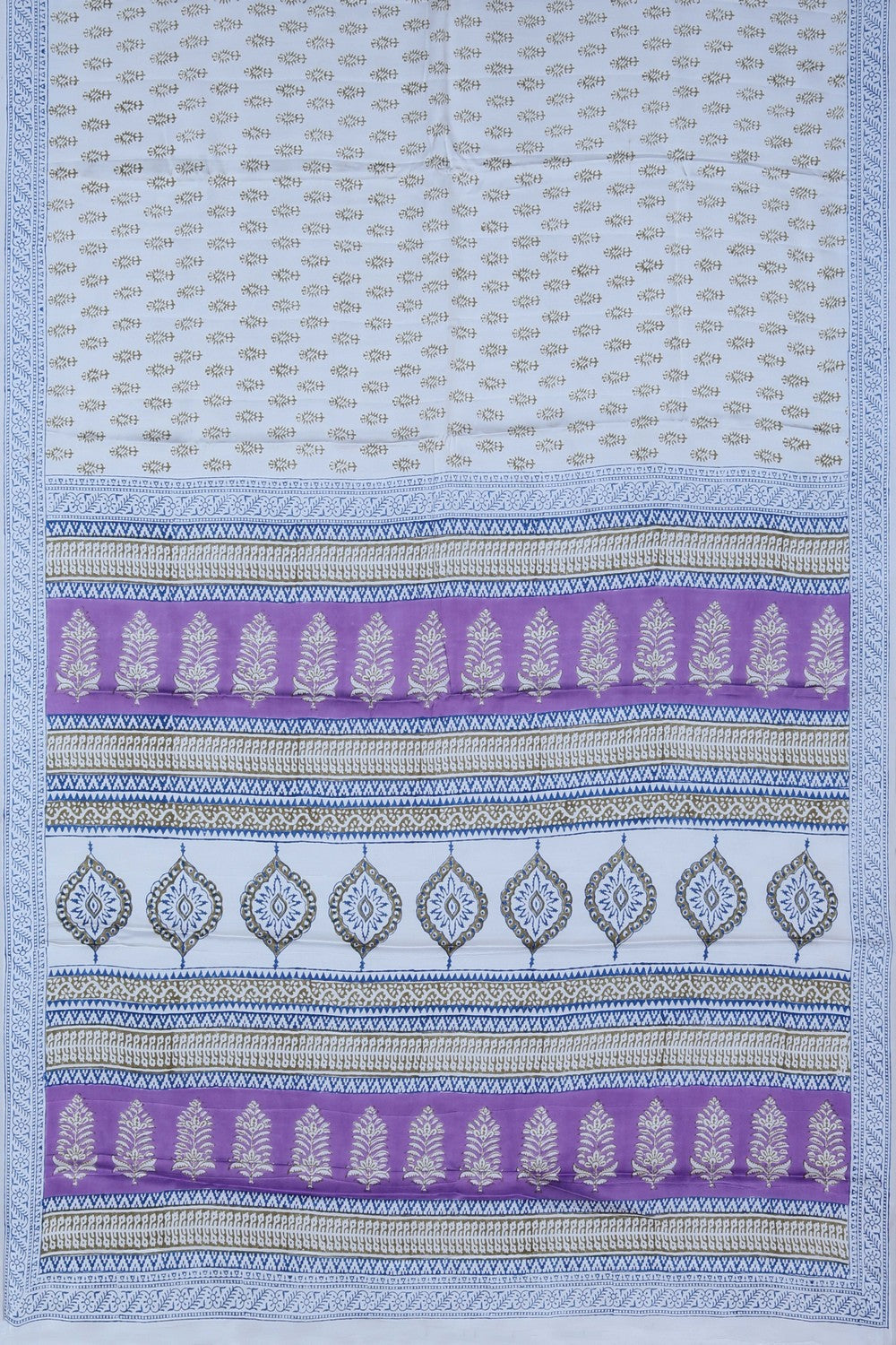 Image of Bagru Printed Mulmul Saree