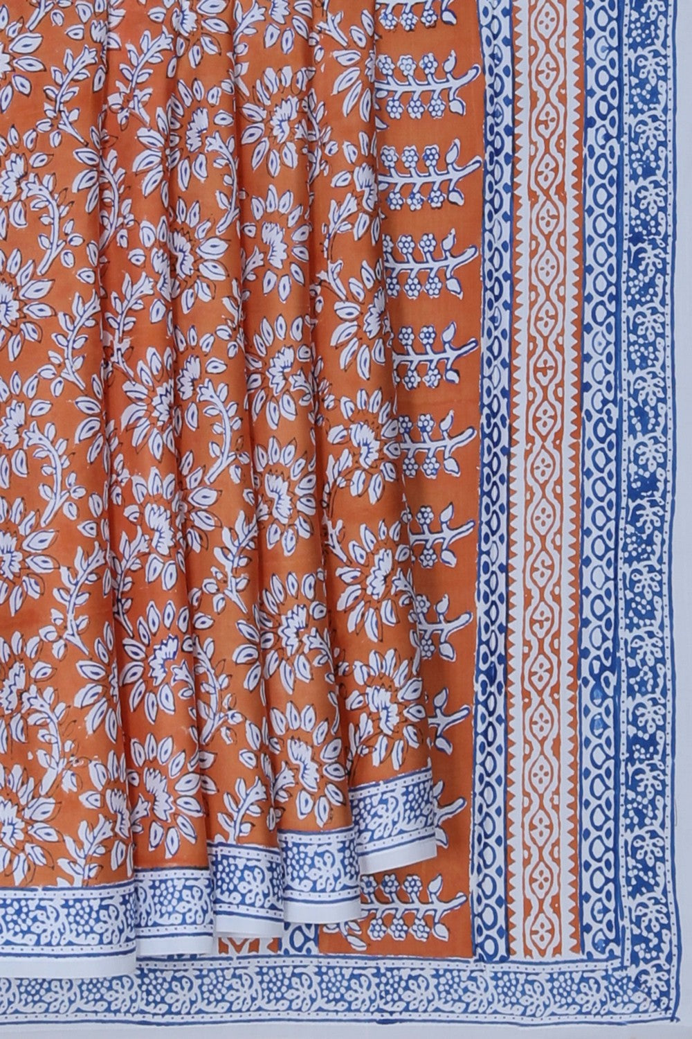 Image of Bagru Printed Mulmul Saree