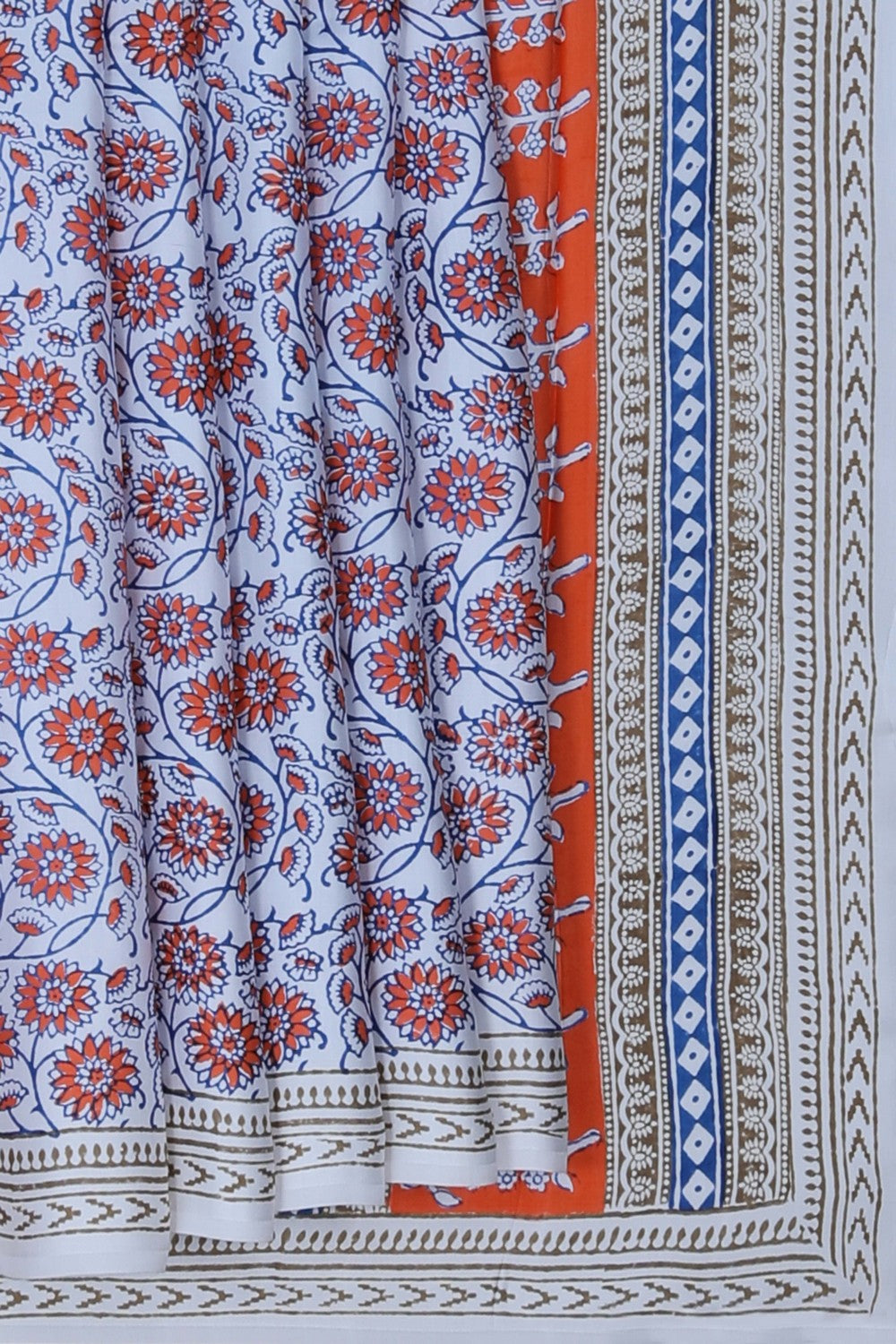 Image of Bagru Printed Mulmul Saree