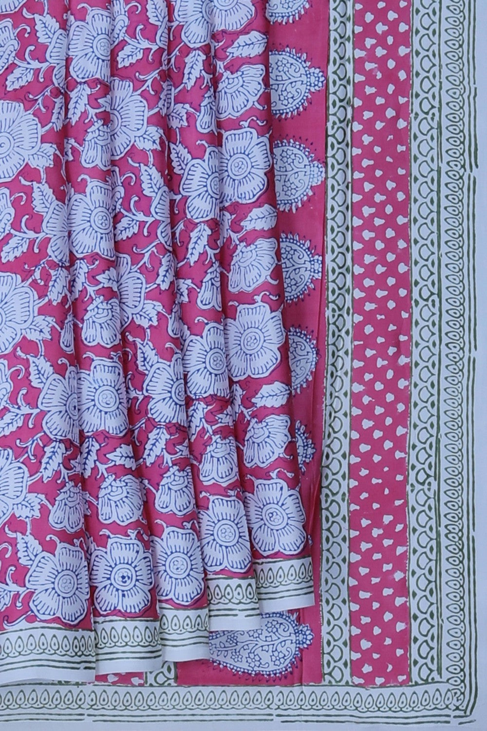 Image of Bagru Printed Mulmul Saree