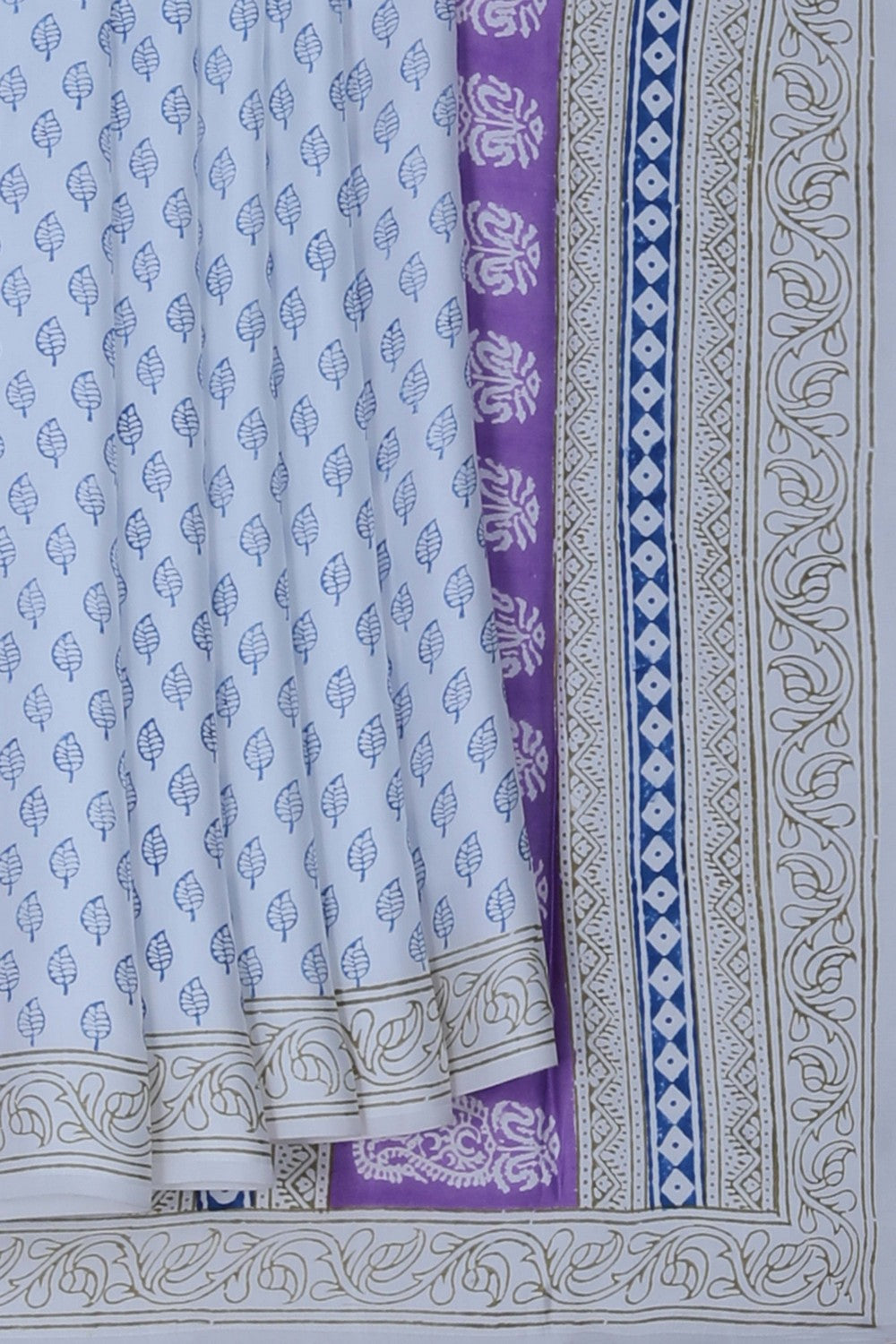 Image of Bagru Printed Mulmul Saree