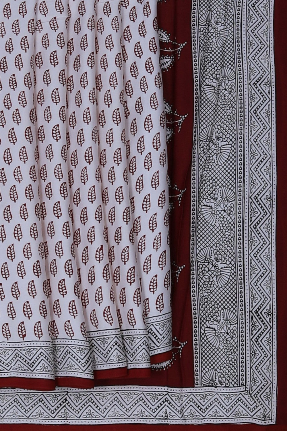 Image of Bagru Printed Mulmul Saree