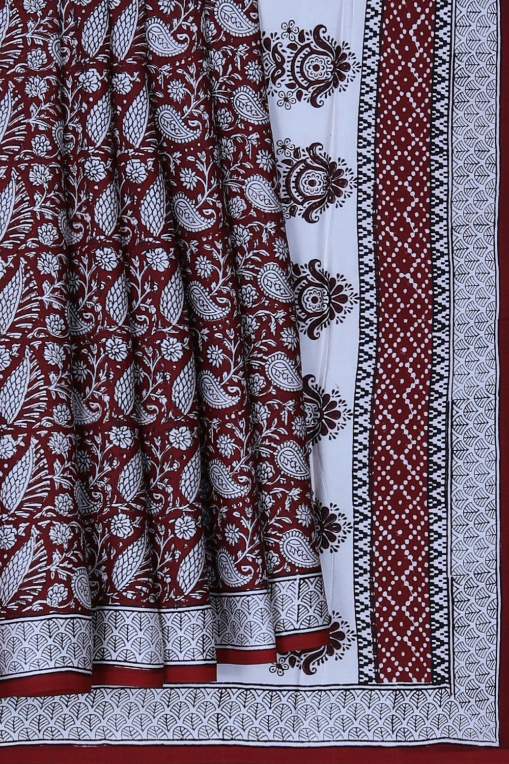 Image of Bagru Printed Mulmul Saree