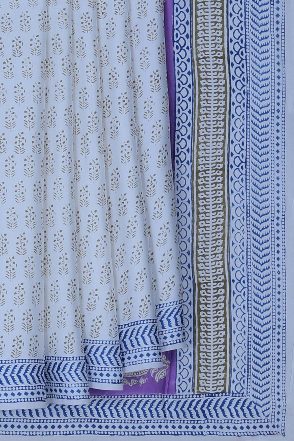 Image of Bagru Printed Mulmul Saree