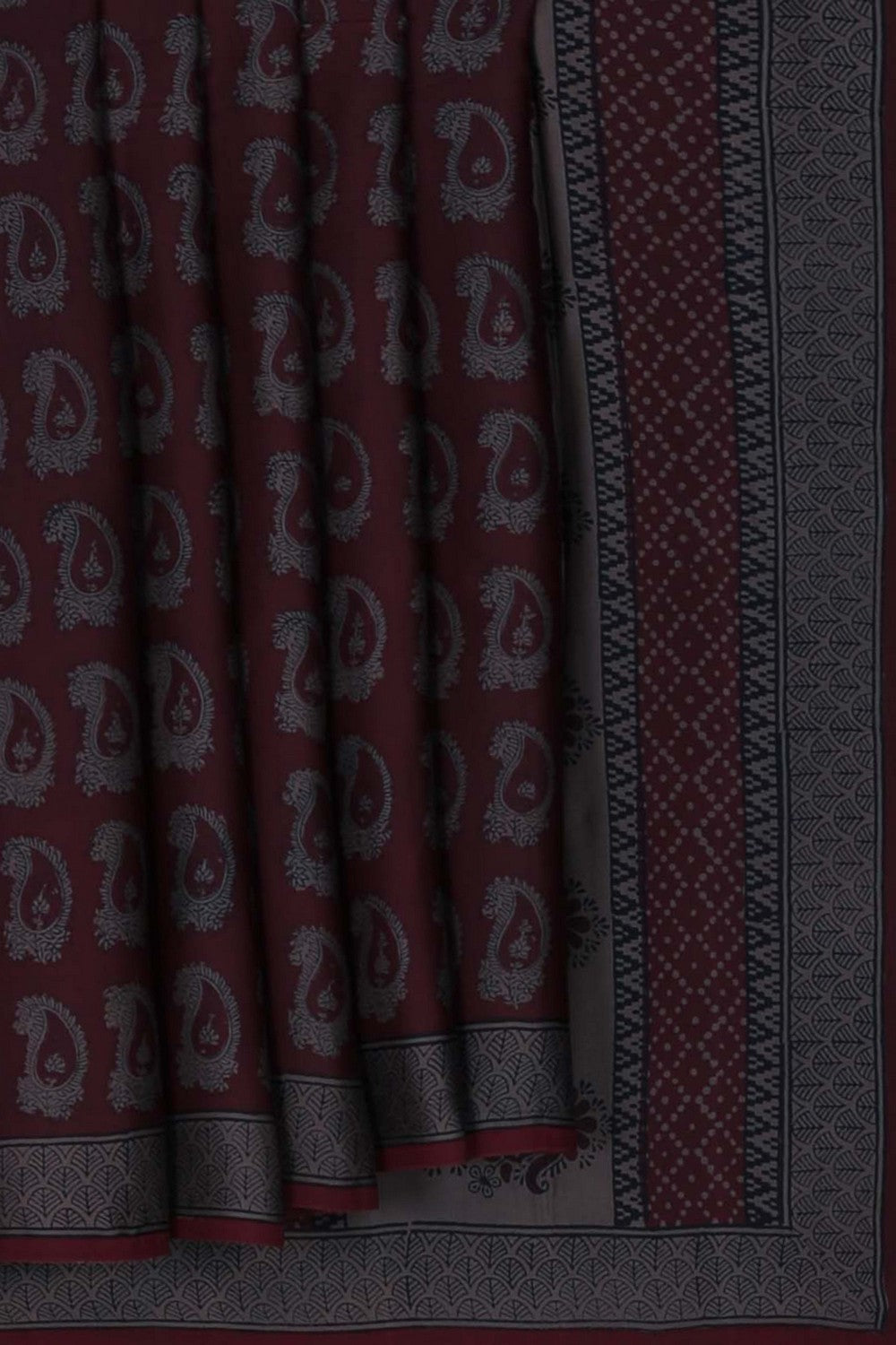 Image of Bagru Printed Mulmul Saree