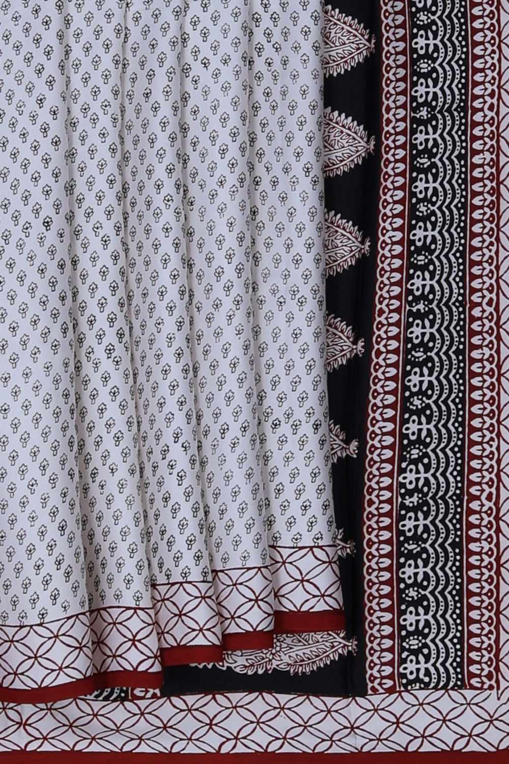 Image of Bagru Printed Mulmul Saree