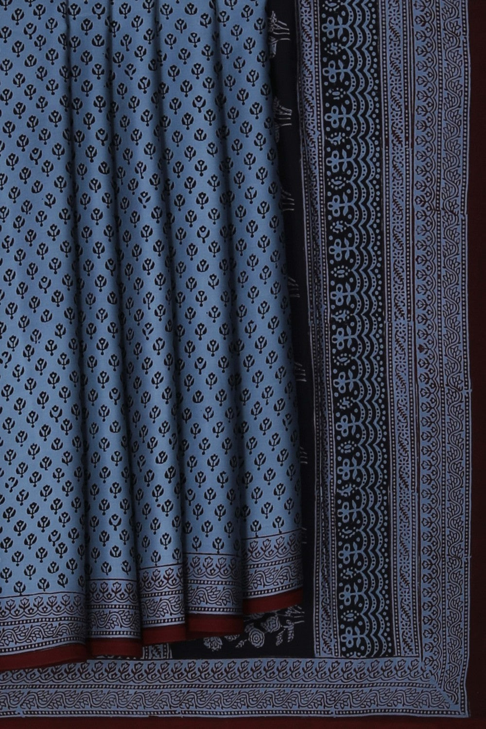 Image of Bagru Printed Mulmul Saree