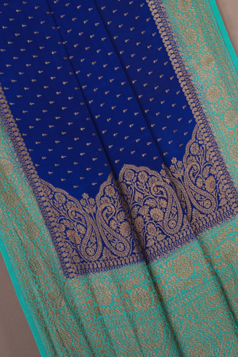 Image of Banarasi Crepe Royal Blue Saree