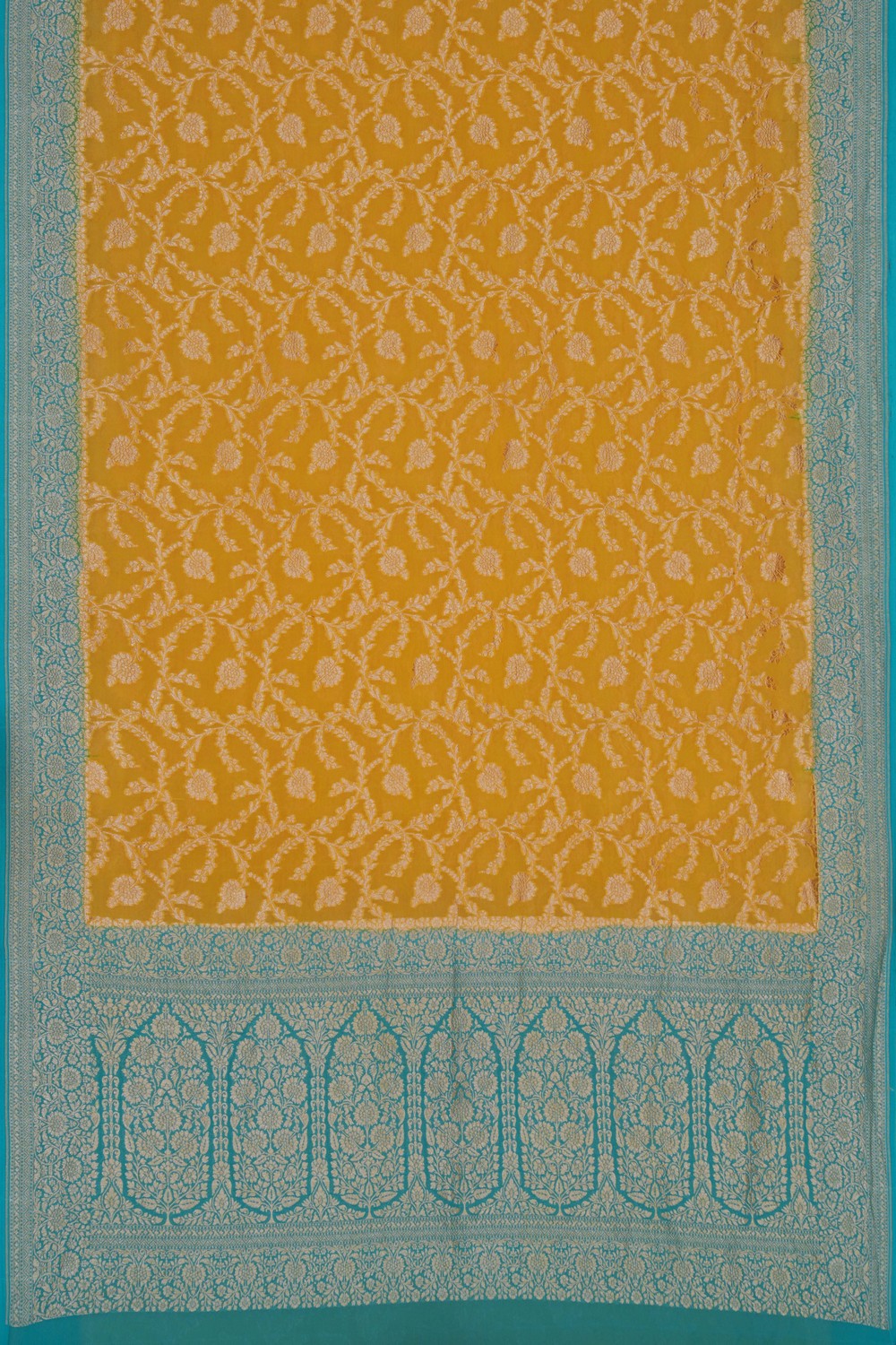 Image of Banarasi Georgette Yellow Saree