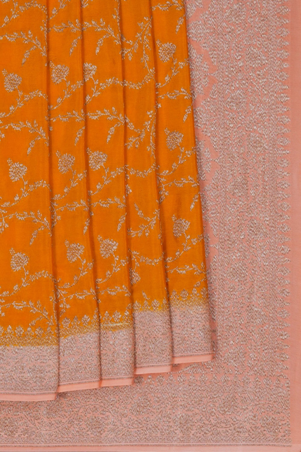 Image of Banarasi Crepe Mustard Saree
