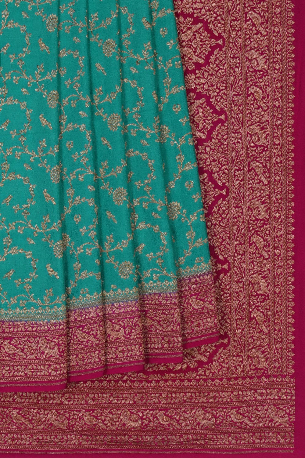 Image of Banarasi Crepe Sea Green Saree