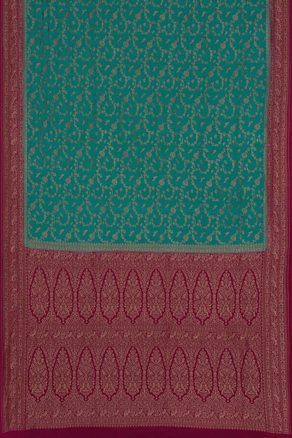 Image of Banarasi Crepe Sea Green Saree