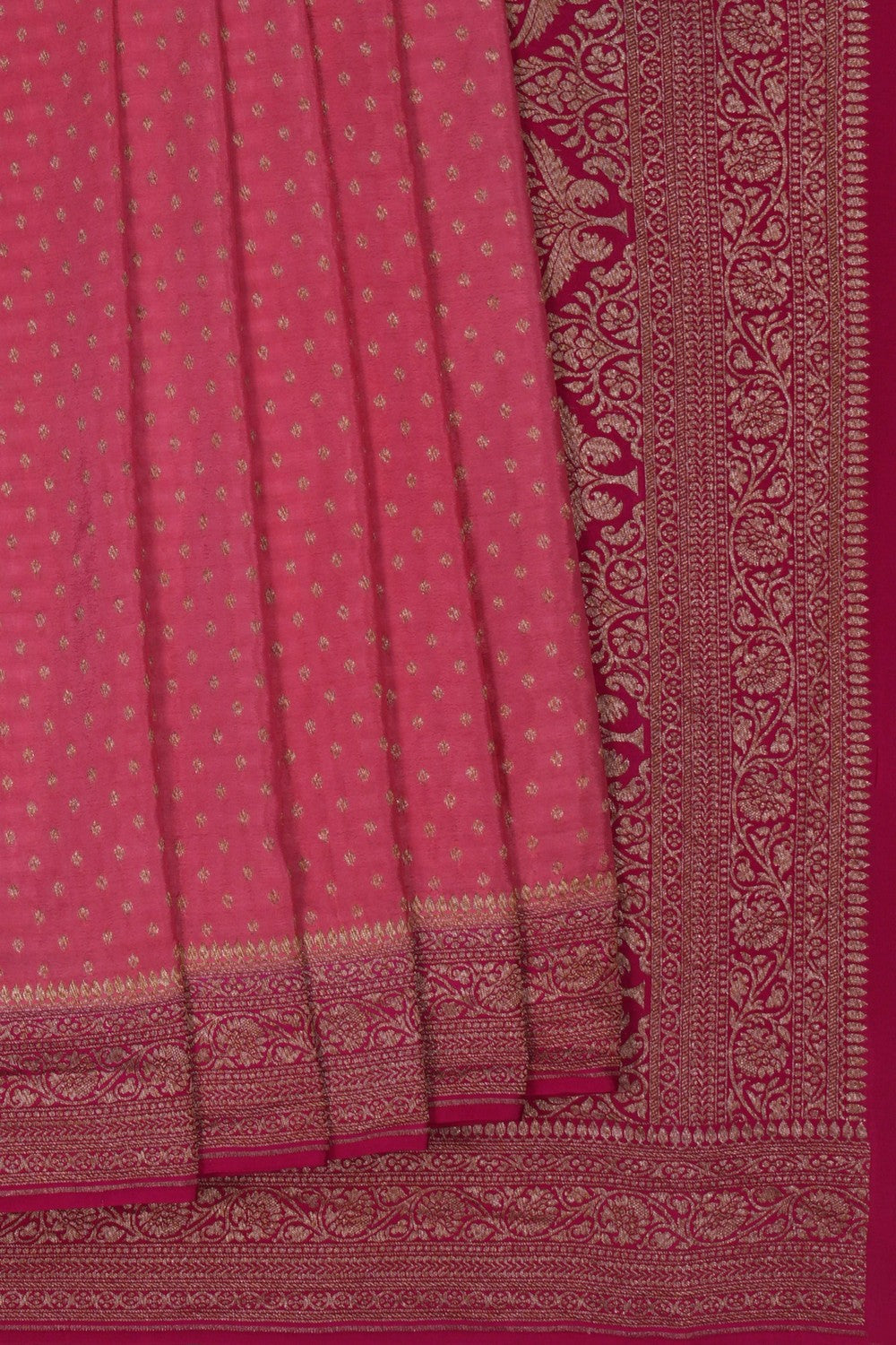 Image of Banarasi Crepe Pink Saree