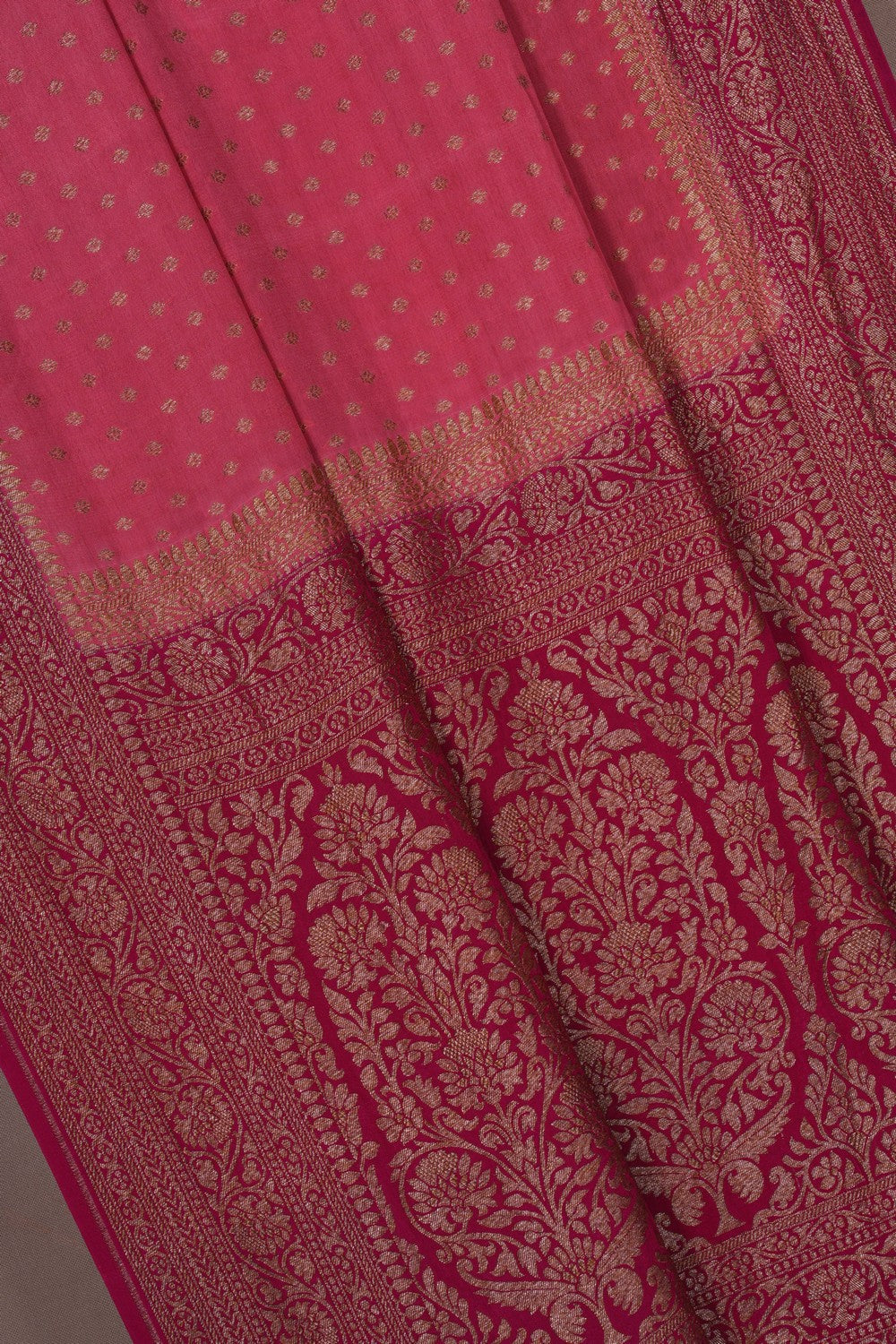 Image of Banarasi Crepe Pink Saree