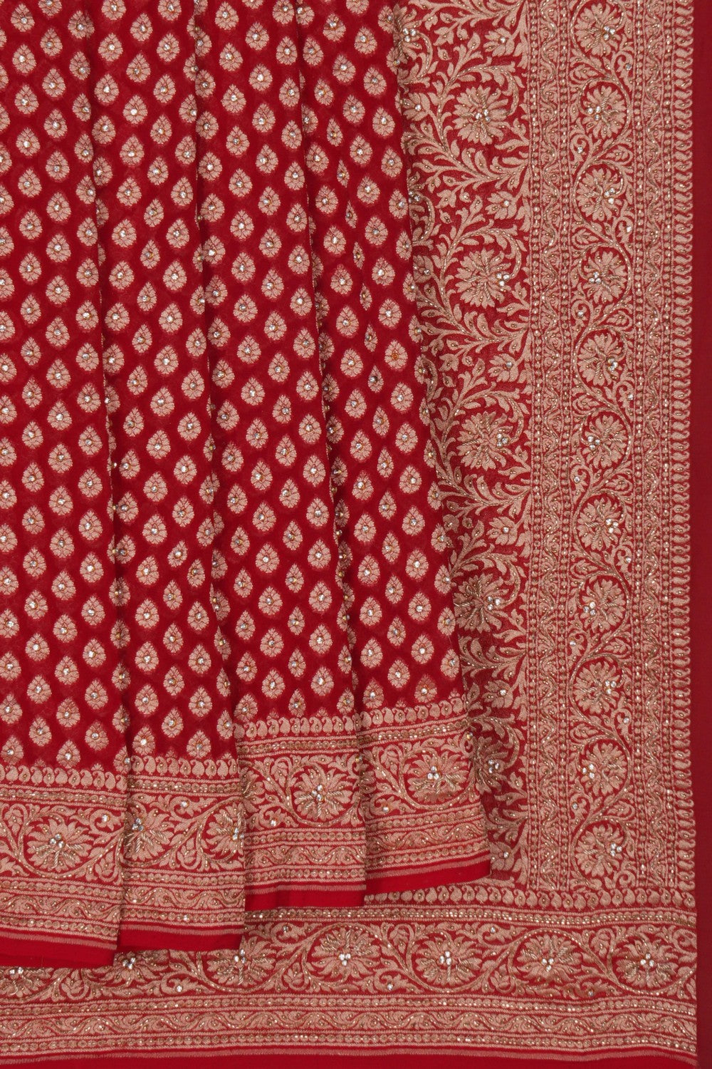 Image of Banarasi Georgette Red Saree