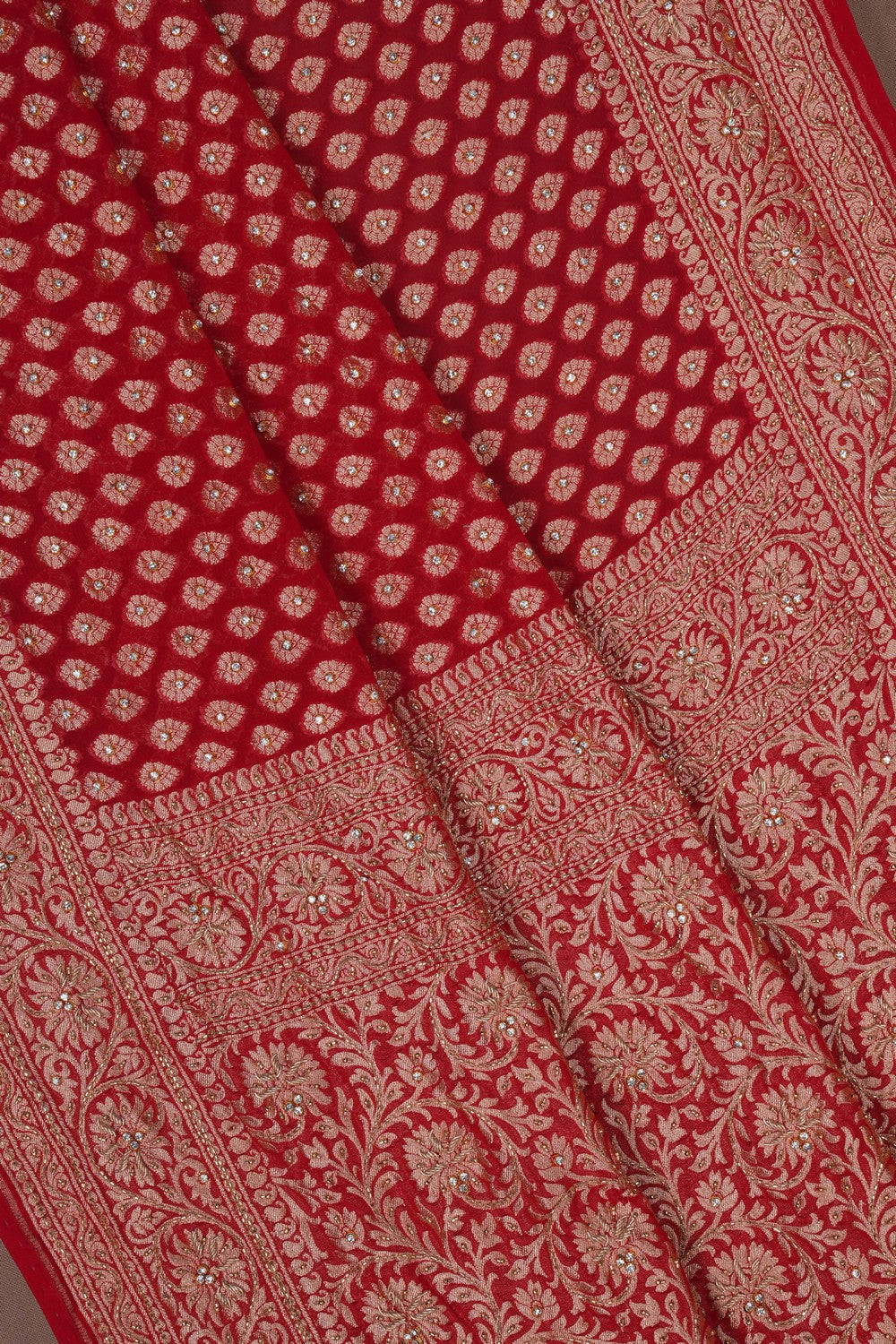 Image of Banarasi Georgette Red Saree